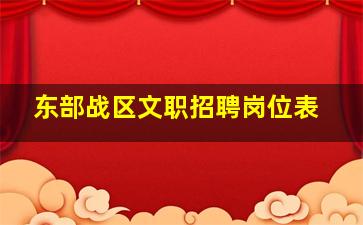 东部战区文职招聘岗位表