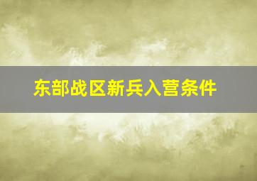 东部战区新兵入营条件