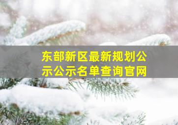 东部新区最新规划公示公示名单查询官网