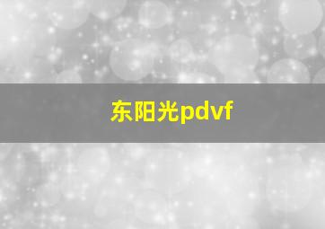 东阳光pdvf