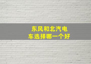 东风和北汽电车选择哪一个好