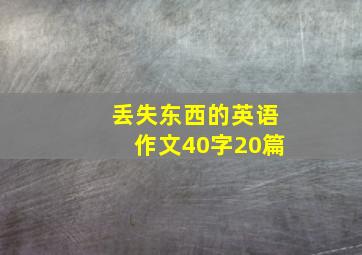 丢失东西的英语作文40字20篇