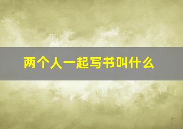 两个人一起写书叫什么