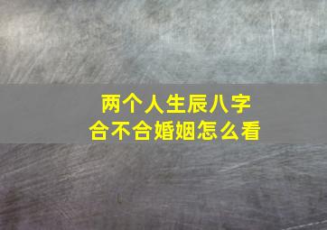 两个人生辰八字合不合婚姻怎么看