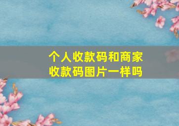 个人收款码和商家收款码图片一样吗