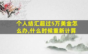 个人结汇超过5万美金怎么办,什么时候重新计算