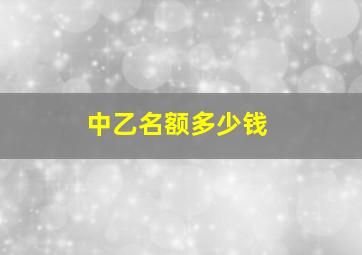 中乙名额多少钱