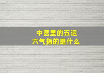 中医里的五运六气指的是什么