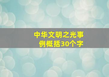 中华文明之光事例概括30个字