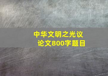 中华文明之光议论文800字题目