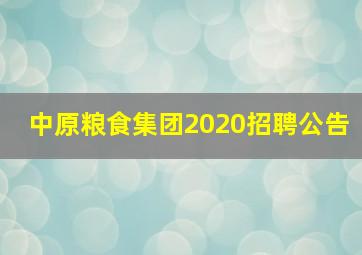 中原粮食集团2020招聘公告