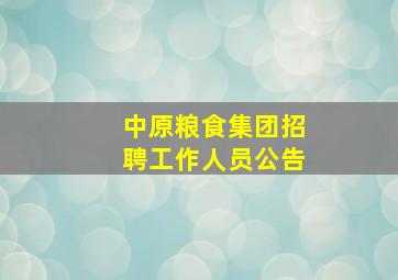 中原粮食集团招聘工作人员公告