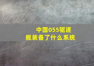 中国055驱逐舰装备了什么系统