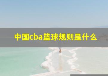 中国cba篮球规则是什么