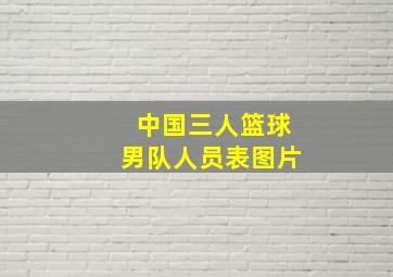 中国三人篮球男队人员表图片