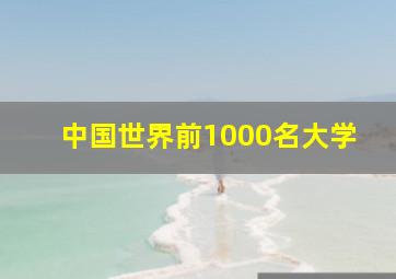 中国世界前1000名大学