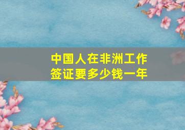 中国人在非洲工作签证要多少钱一年