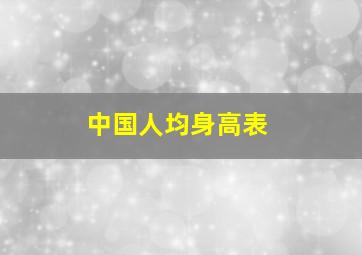 中国人均身高表