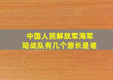 中国人民解放军海军陆战队有几个旅长是谁