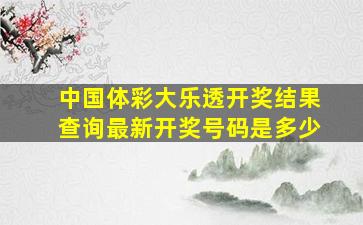 中国体彩大乐透开奖结果查询最新开奖号码是多少