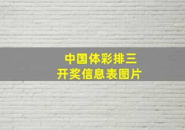 中国体彩排三开奖信息表图片