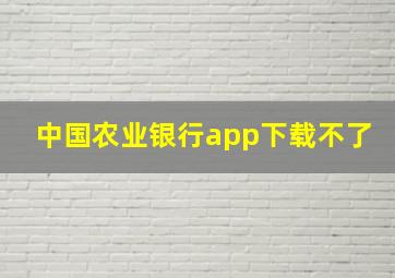 中国农业银行app下载不了