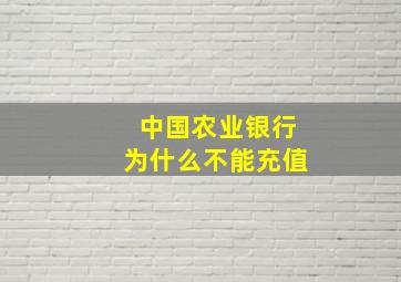 中国农业银行为什么不能充值