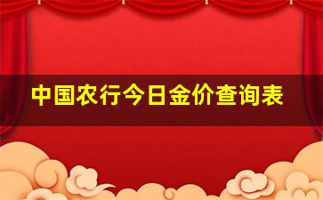 中国农行今日金价查询表