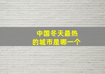 中国冬天最热的城市是哪一个