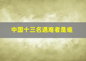 中国十三名遇难者是谁