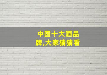 中国十大酒品牌,大家猜猜看