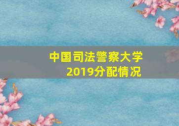 中国司法警察大学2019分配情况