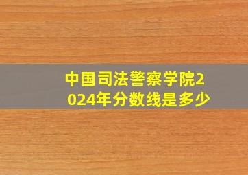 中国司法警察学院2024年分数线是多少