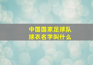 中国国家足球队球衣名字叫什么