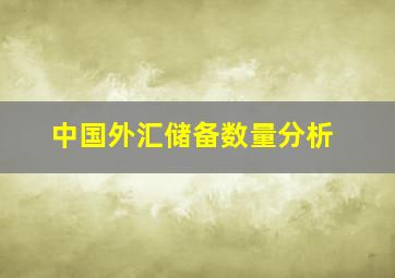 中国外汇储备数量分析