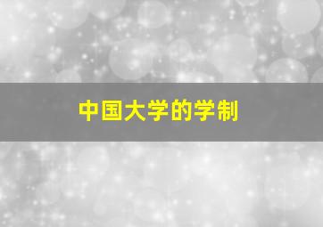 中国大学的学制