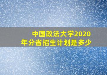 中国政法大学2020年分省招生计划是多少