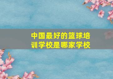 中国最好的篮球培训学校是哪家学校