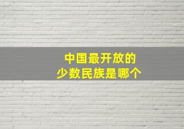 中国最开放的少数民族是哪个