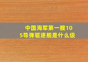 中国海军第一艘105导弹驱逐舰是什么级