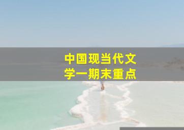 中国现当代文学一期末重点