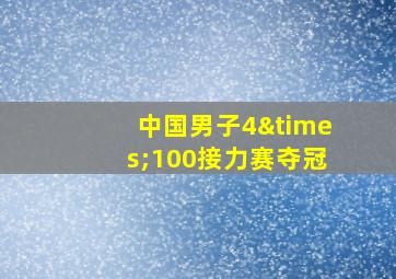 中国男子4×100接力赛夺冠