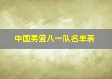 中国男篮八一队名单表