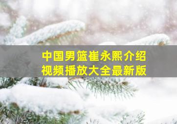 中国男篮崔永熙介绍视频播放大全最新版