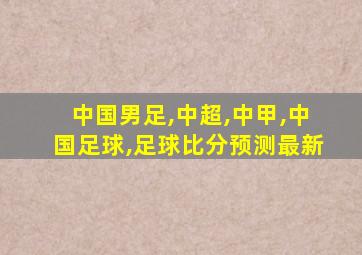 中国男足,中超,中甲,中国足球,足球比分预测最新