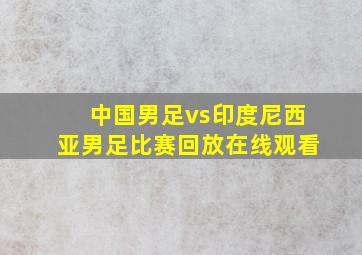 中国男足vs印度尼西亚男足比赛回放在线观看