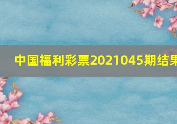 中国福利彩票2021045期结果