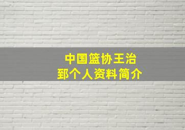 中国篮协王治郅个人资料简介