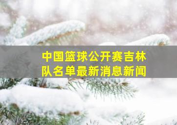 中国篮球公开赛吉林队名单最新消息新闻