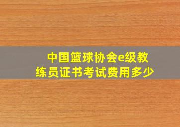 中国篮球协会e级教练员证书考试费用多少